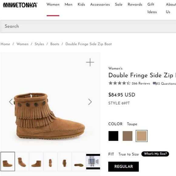 Minnetonka Leather Ankle Moccasins with Fringe Size 9 - Picture 2 of 8